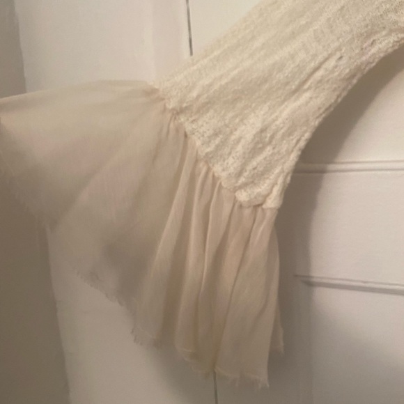 Free People Ivory Lace V-Neck Mini Dress Size Small - Picture 4 of 6